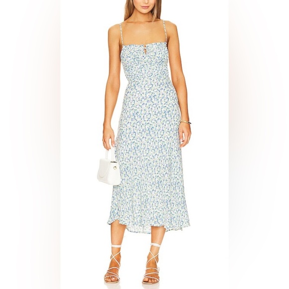 NEW ASTR THE LABEL Maritza Dress in Blue Multi - Picture 1 of 15
